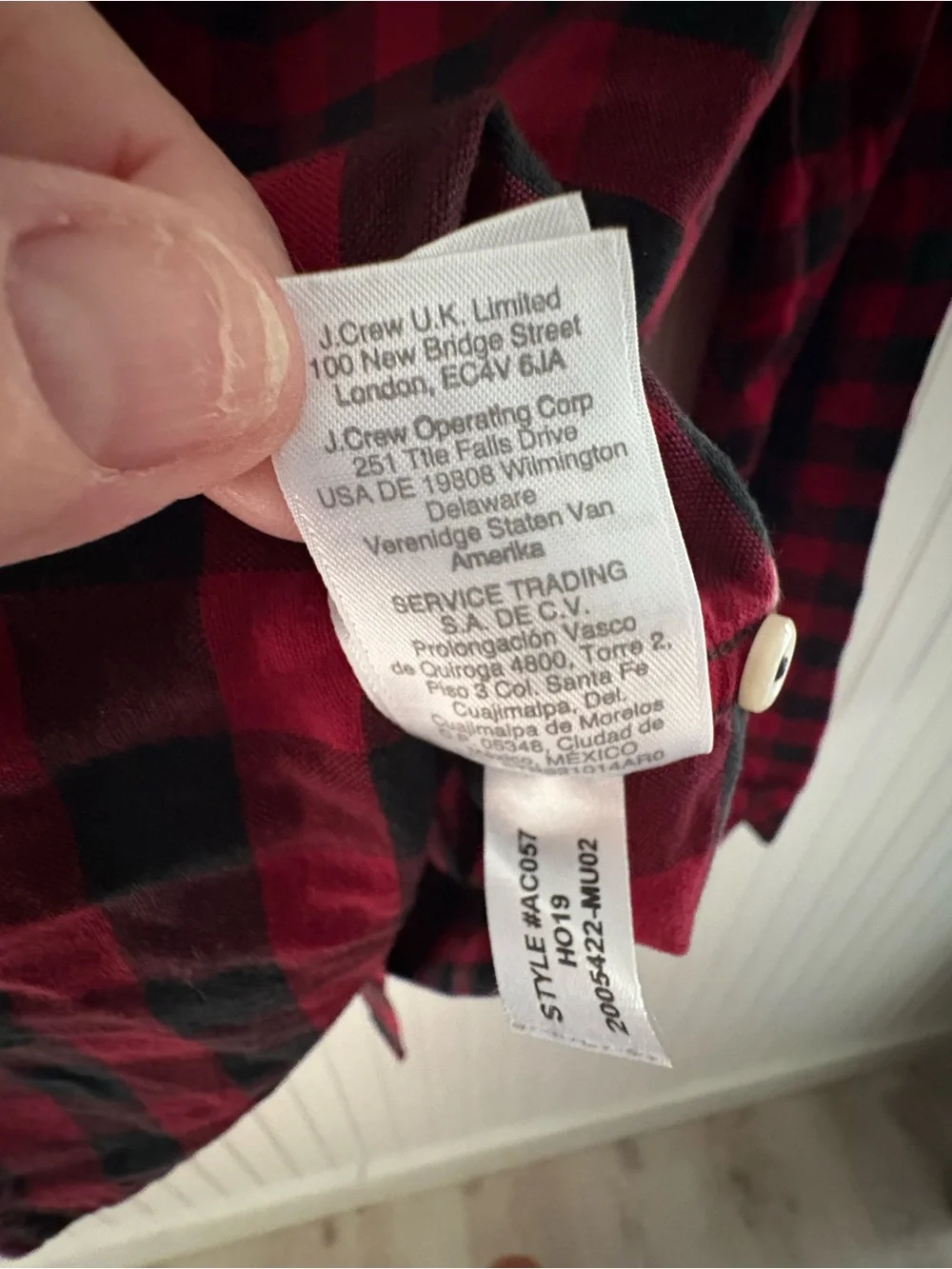J. Crew Red and Black Buffalo Plaid Button-Down Shirt slim Fit